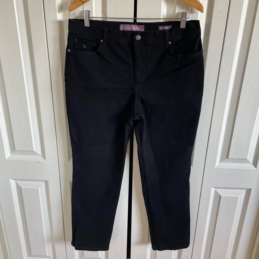 Gloria Vanderbilt Amanda Jeans Women’s 14 Short Black Chic Casual Straight Soft